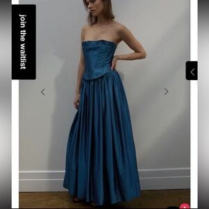 Vintage Elegant Blue Corset Dress Size M‎